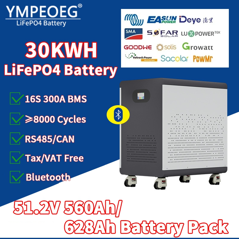 Renewable Energy Infrastructure - 100%フル容量 51.2V560Ah/628Ah LiFePO4バッテリーパック 48V 30KWh 新品
