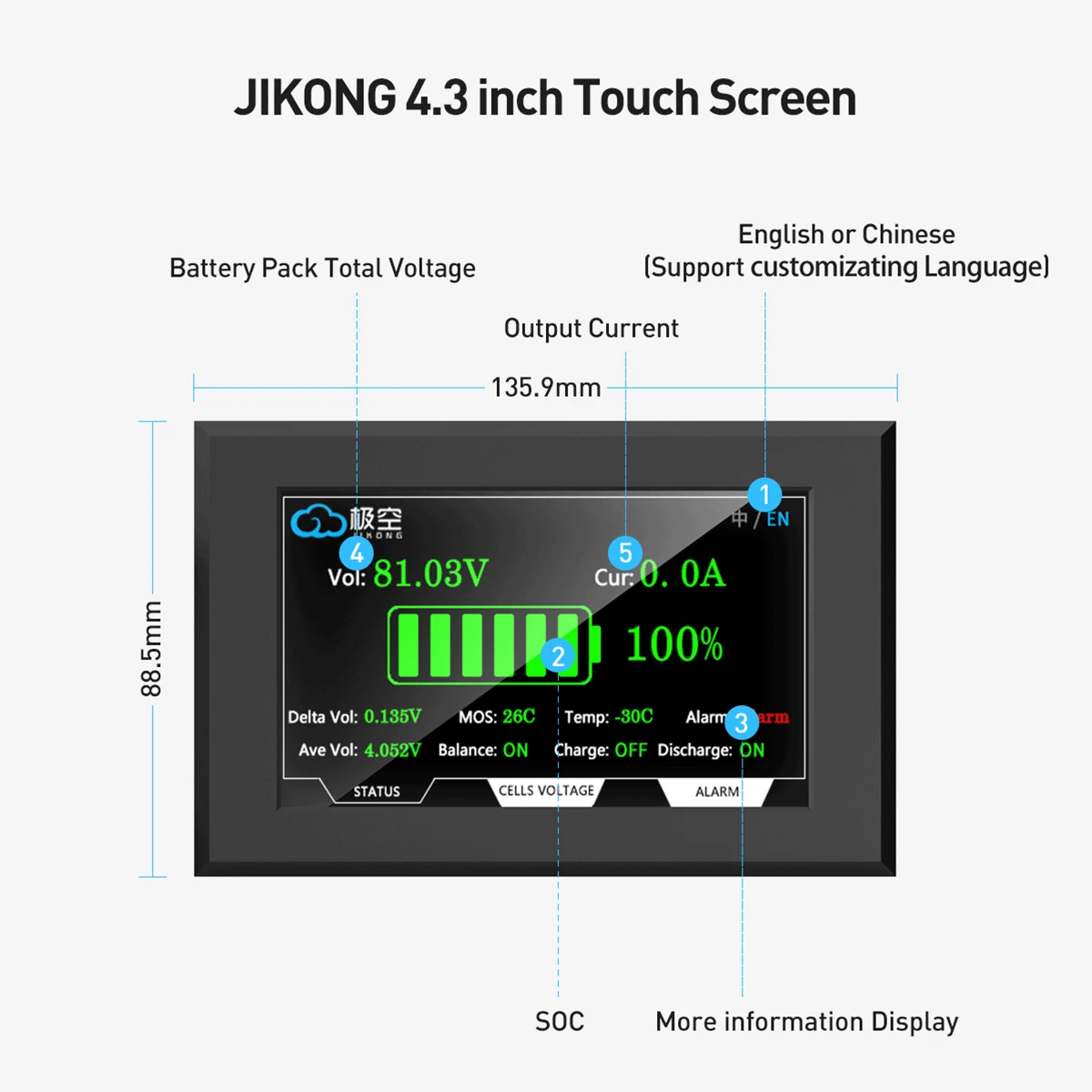 JIKONG V19 ディスプレイ JKBMS 3.2インチ - Smart Bms のレビューと価格