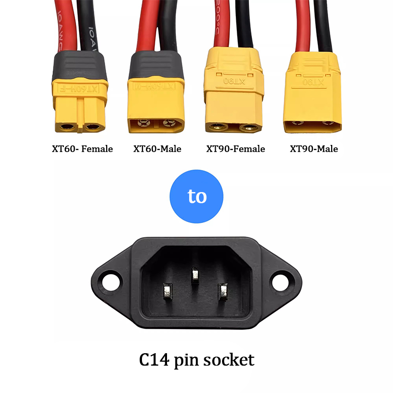 XT60/XT90 オスメスプラグから 3 ピン電源ソケット - Renewable Energy Infrastructure のレビューと価格